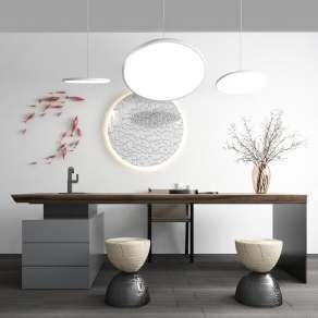 现代茶桌椅组合3D模型下载